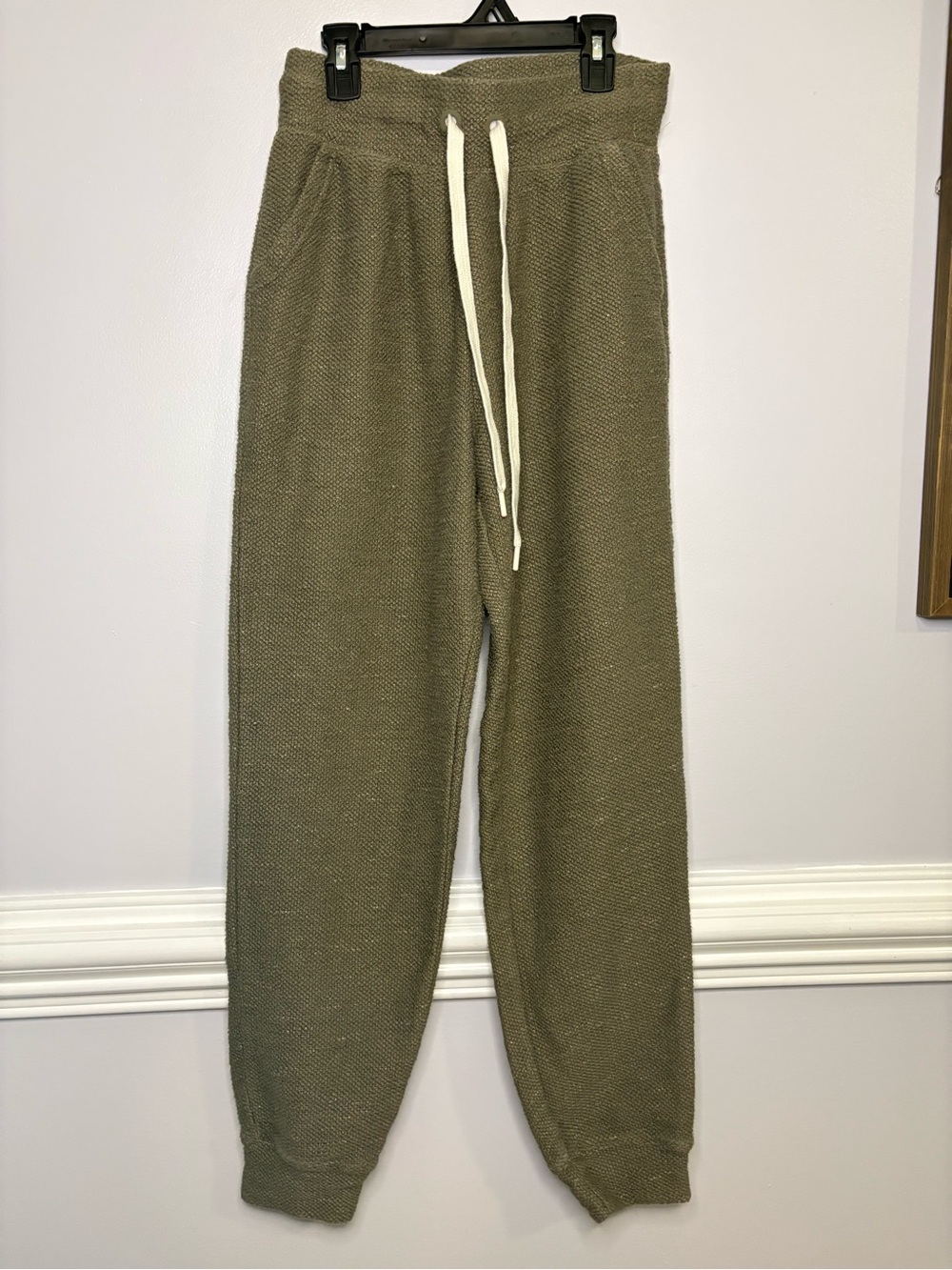 aerie Olive Green Cropped Knit Joggers